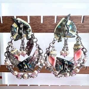 Lunch At The Ritz 2012 “Sand Bar” Fish vintage amazing earrings